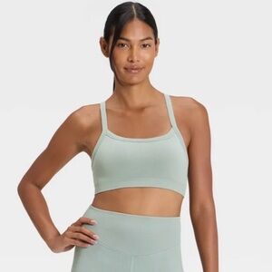 Women's Light Sage Sports Bra -and leggings ( Sage set )  top large / legg m